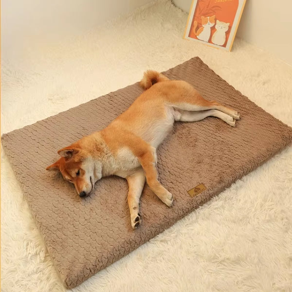 Memory Foam Pet Bed with Removable Washable Faux Fur Cover Orthopedic Waterproof Dog Bed for Crate Anti-Slip Bottom Dog Beds